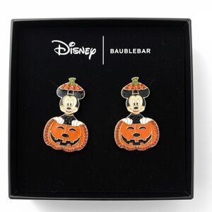 BaubleBar Disney Mickey Pumpkin Earrings - Orange and Black